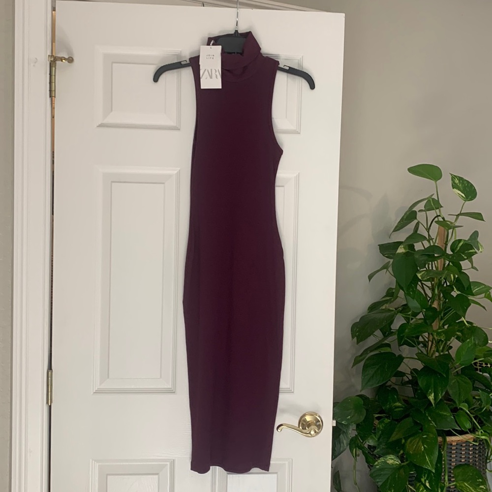 Zara turtleneck ribbed dress